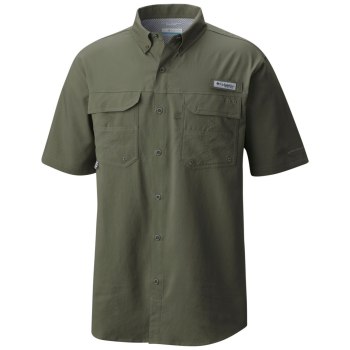 Columbia Overhemd Heren, PFG Blood and Guts III Short Sleeve Woven Grijs Groen, 36HSPEUTD